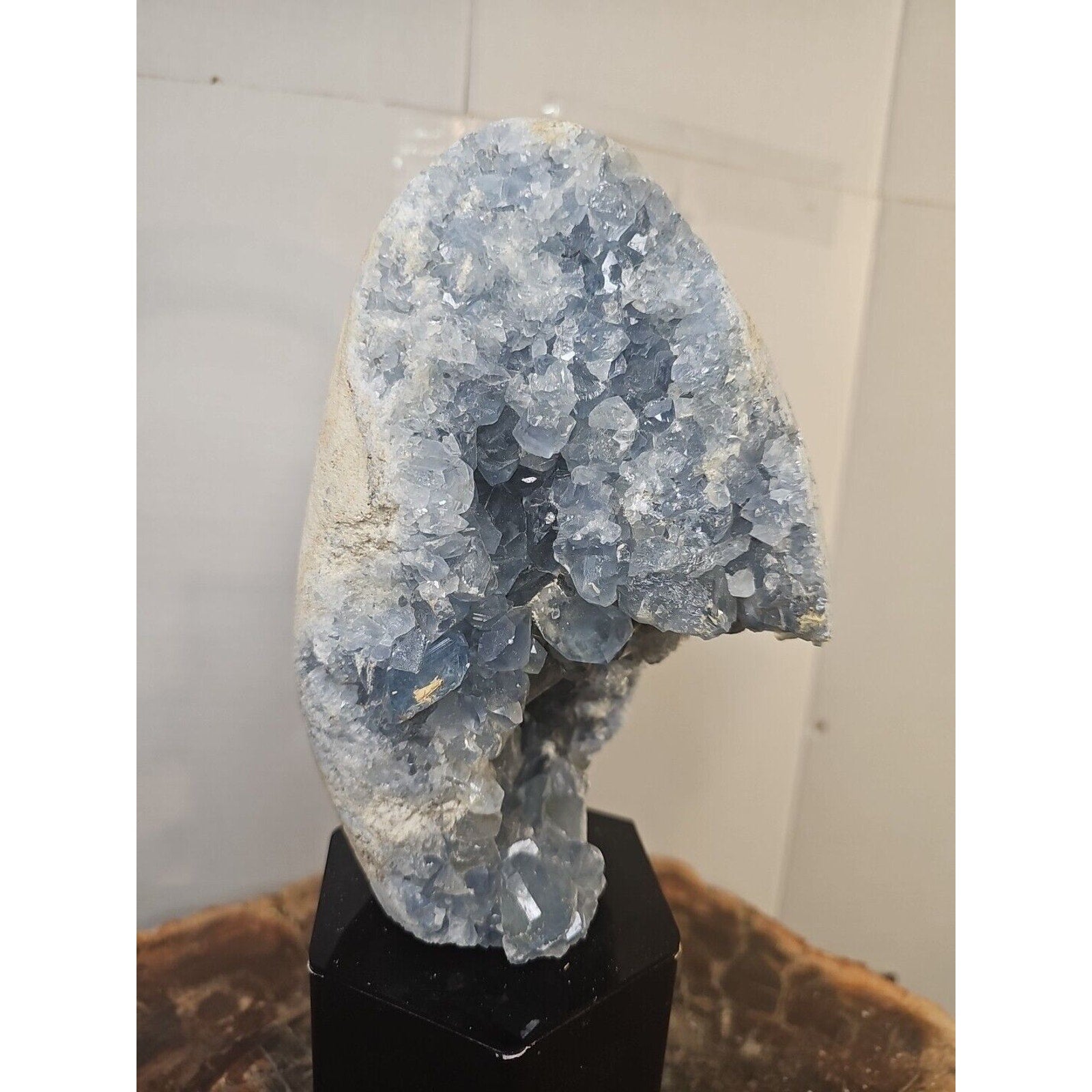 4.90lbs Natural Baby Blue Celestite Quartz Crystal Geode Cluster Points Brazil