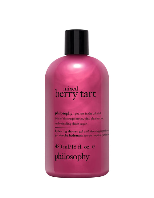 Load image into Gallery viewer, philosophy scent-sational 3-in-1 shampoo, shower gel &amp; bubble bath - luxurious rich &amp; lathering formula - skin is left soft &amp; moisturized - hair is left clean &amp; conditioned mixed berry tart 16 Fl Oz (Pack of 1)
