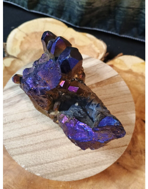 Load image into Gallery viewer, 1.2lb Rainbow Aqua Aura Quartz Crystal Cluster Points Titanium Coating
