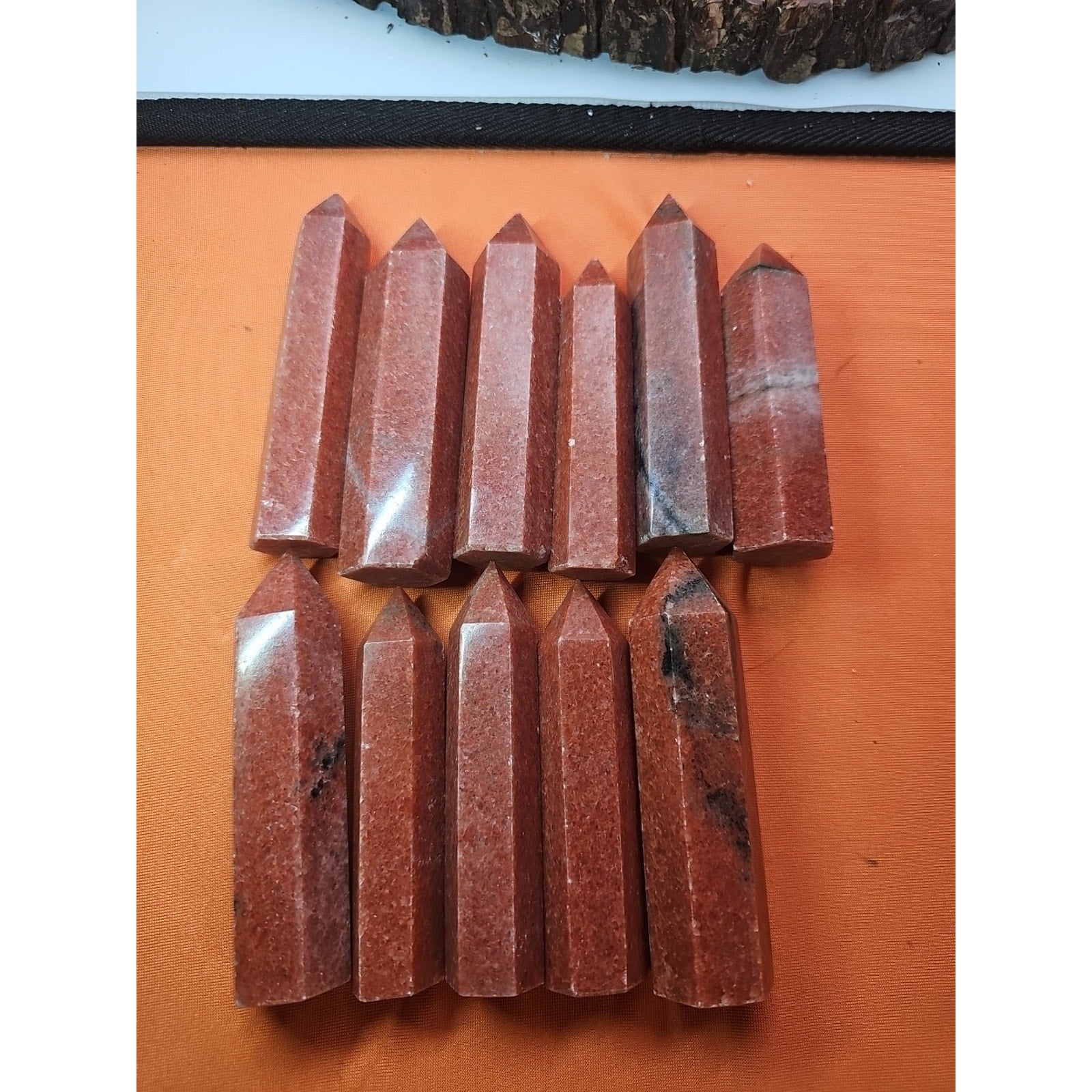 5pcs Avg .65 Natural Rhodonite Quartz Crystal Brazil