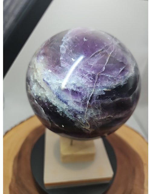 Load image into Gallery viewer, 6.4&quot; Natural Rainbow Fluorite Quartz Crystal Sphere
