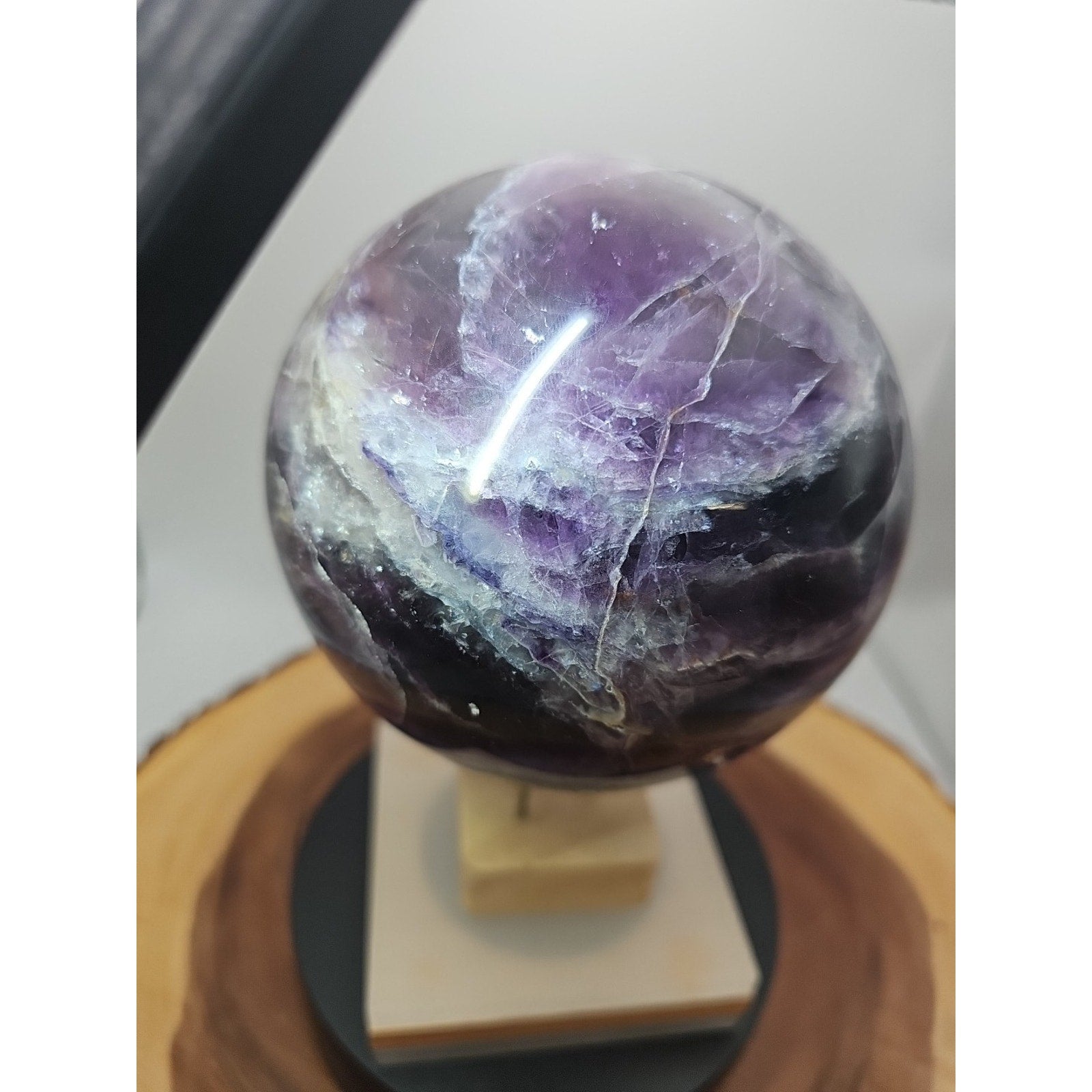 6.4" Natural Rainbow Fluorite Quartz Crystal Sphere