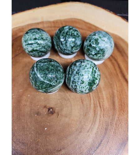1each Natural Quartz Crystal Jasper Sphere Ball Healing 40mm W/ring Stand Random