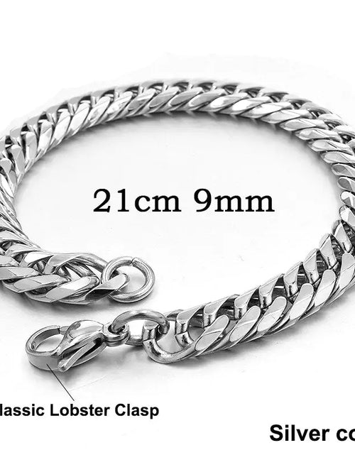 Load image into Gallery viewer, Stainless Steel Curb Dome Link Wristband Jewelry
