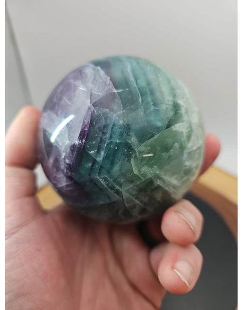 Load image into Gallery viewer, 2.11lbs Natural Rainbow Fluorite Quartz Crystal Sphere Ball Polished Healing
