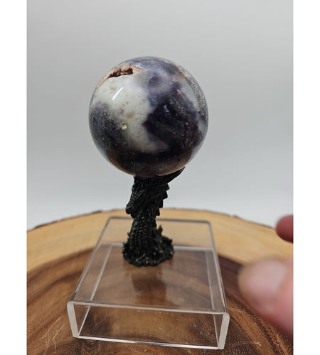 Rainbow Labradorite Sphere .45lb 53mm W/Dragon Stand