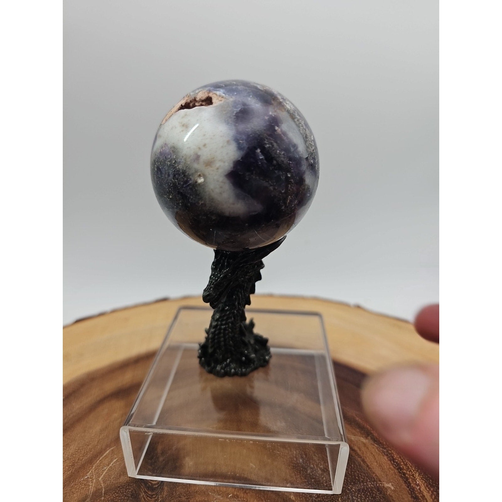 Rainbow Labradorite Sphere .45lb 53mm W/Dragon Stand