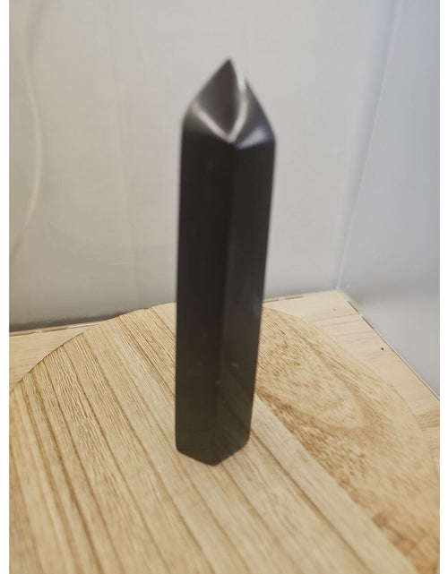 Load image into Gallery viewer, 10oz-14oz 1each Natural Black Tourmaline Quartz Crystal Tower Polished Healing
