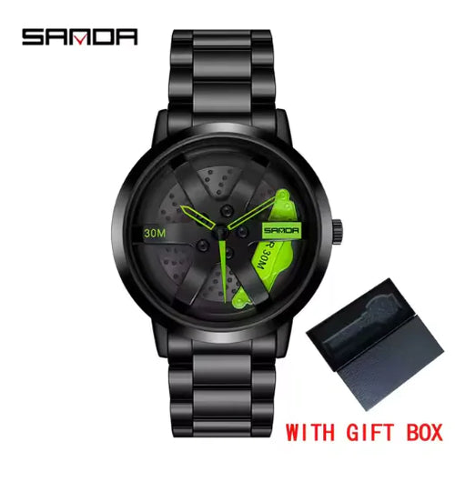 Load image into Gallery viewer, Men&#39;s 3D Car Wheel Sports Watch - Waterproof Quartz
