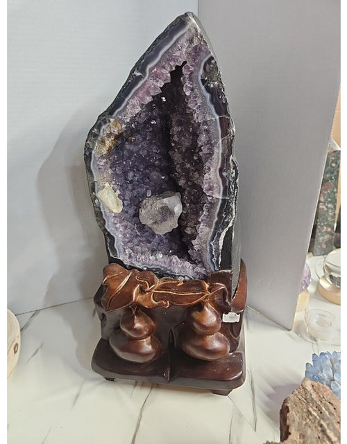 Load image into Gallery viewer, 31.42LBNatural amethyst geode quartz cluster crystal specimen healing +stand
