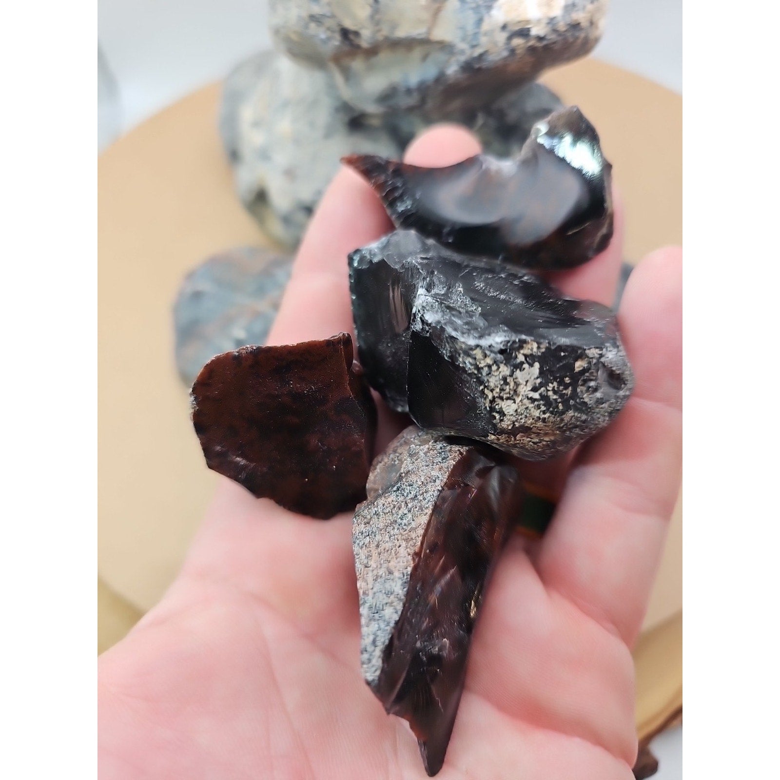3.65lbs raw obsidian stone