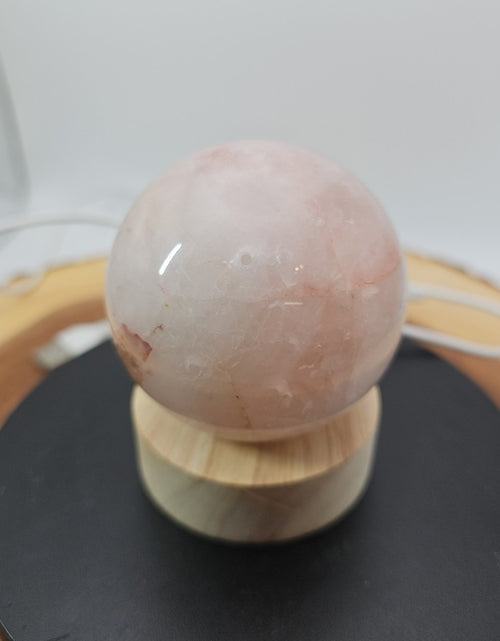 Load image into Gallery viewer, Quartz Crystal Sphere W/led Light Stand 63mm Avg
