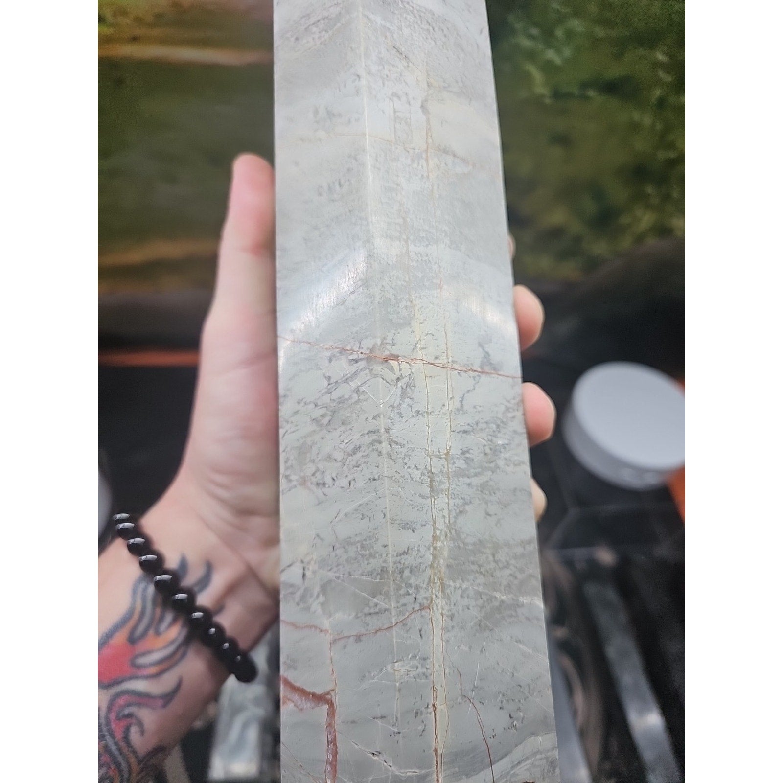 6.66lbs 12in Tall Ocean Jasper Crystal Point