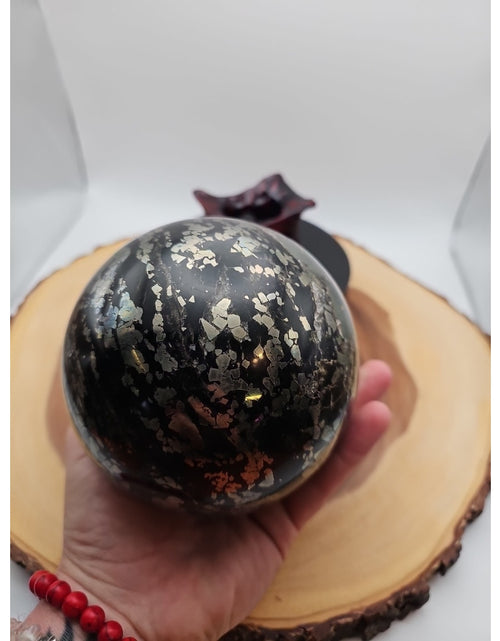 Load image into Gallery viewer, 7.37LB Natural chalcopyrite Quartz Magic Crystal Healing Ball Sphere Healing
