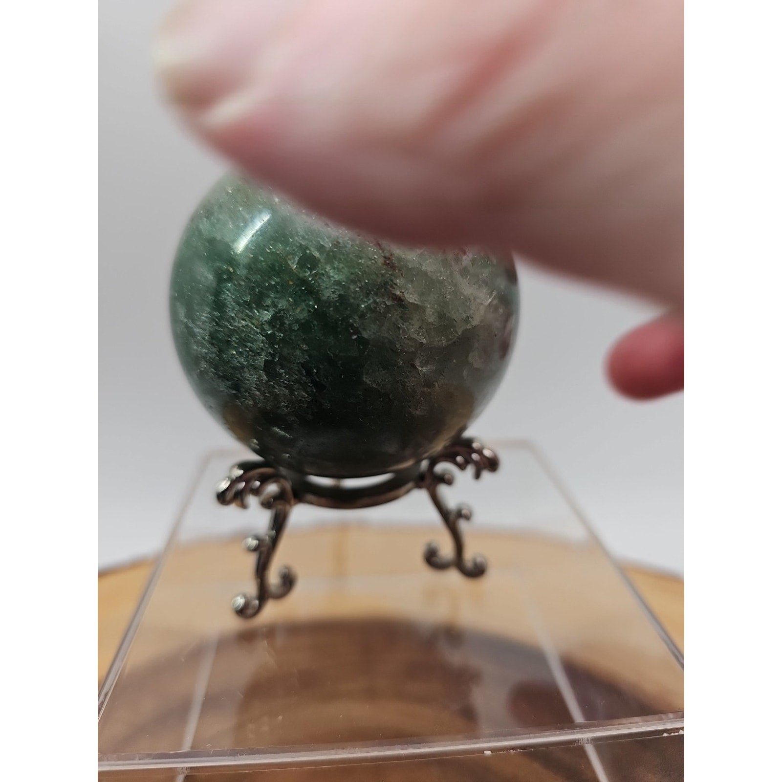 Green Strawberry Quartz 62mm .73lb W/stand