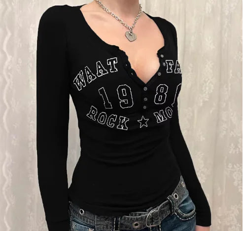 Load image into Gallery viewer, CIBBAR Vintage Letter Print Crop Top Women
