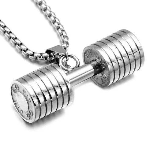 Load image into Gallery viewer, Barbell Dumbbell Gym Necklace Fitness Jewelry
