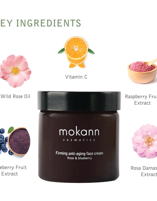 Load image into Gallery viewer, Firming Anti-Aging Face Cream Rose and Blueberry. Deeply Nourish, Moisturize and Clear the Skin. Enriched with Antioxidants and a Blend of Nourishing Oils.
