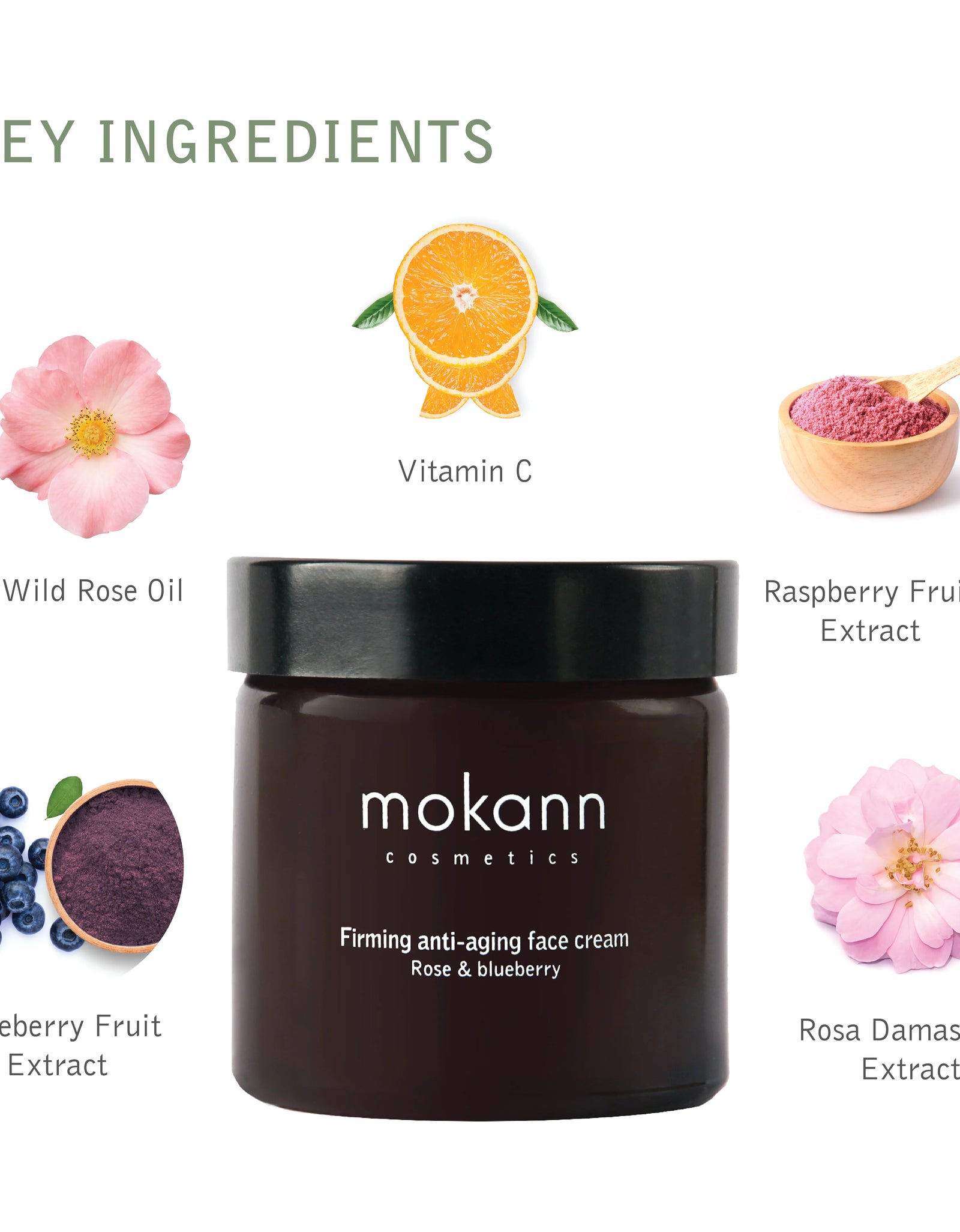 Firming Anti-Aging Face Cream Rose and Blueberry. Deeply Nourish, Moisturize and Clear the Skin. Enriched with Antioxidants and a Blend of Nourishing Oils.