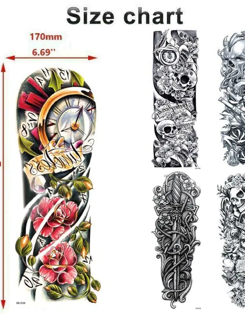 Load image into Gallery viewer, 5Pcs Large Temporary Body Art Arm Tattoo Sticker Sleeve Man Women Waterproof USA
