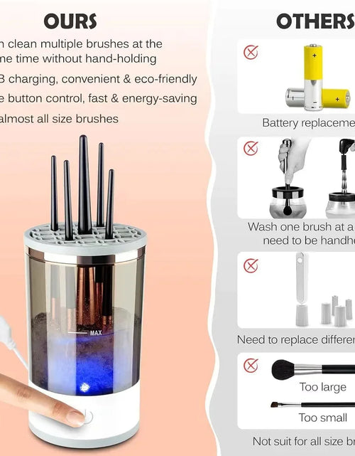 Load image into Gallery viewer, Automatic Brush Cleaner Electric Makeup Brush Cleaning Machine Fast Clean Dryer
