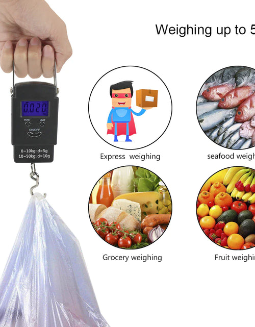 Load image into Gallery viewer, Portable Fish Scale Travel LCD Digital Hanging Luggage Electronic 110lb / 50kg
