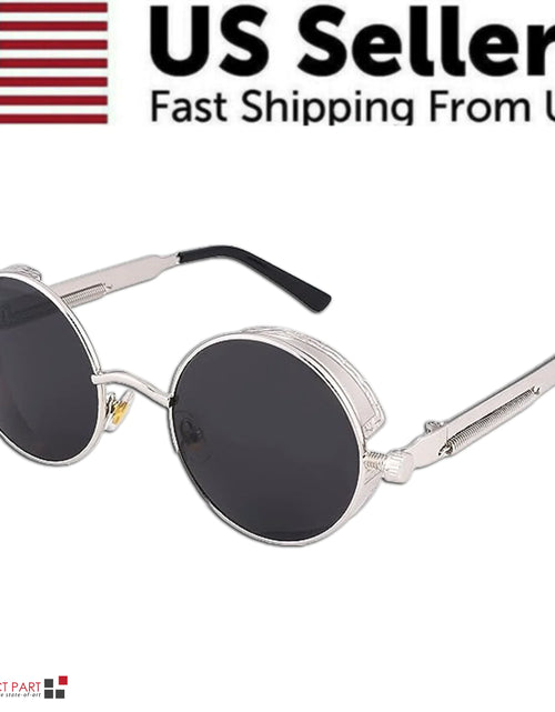 Load image into Gallery viewer, Retro Round Polarized Sunglasses Men Women Vintage Gothic Steampunk Glasses
