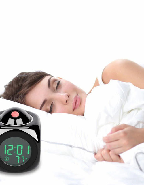 Load image into Gallery viewer, LED Projection Alarm Clock Digital LCD Display Voice Talking Weather Snooze USB
