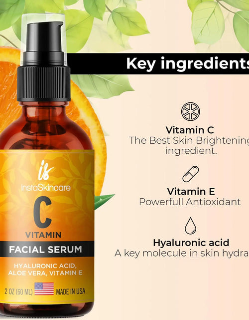 Load image into Gallery viewer, Vitamin C Serum for Face with Hyaluronic Acid Vitamin E Anti Aging Big Size 2 Oz
