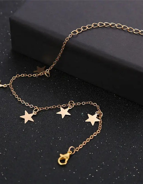 Load image into Gallery viewer, Gold Pentagram Anklet Jewelry
