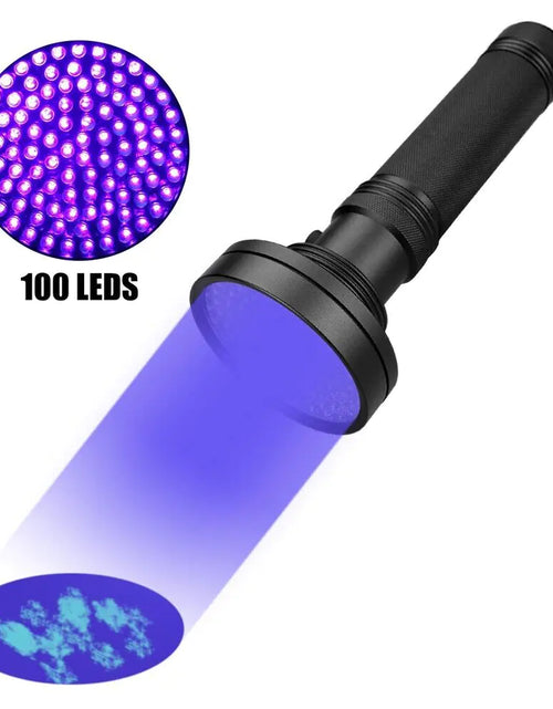 Load image into Gallery viewer, UV Ultraviolet Light 100 LED Flashlight BlackLight 395nM Inspection Lamp Torch
