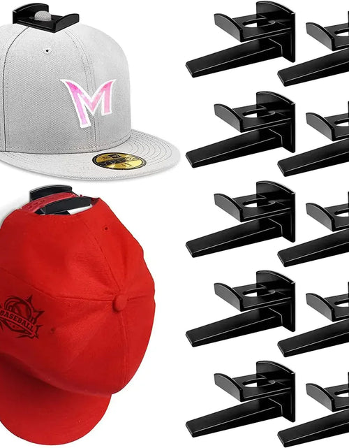 Load image into Gallery viewer, Baseball Cap Hat Rack Wall Door Hanger Holder Storage Organize 12 Hooks Adhesive
