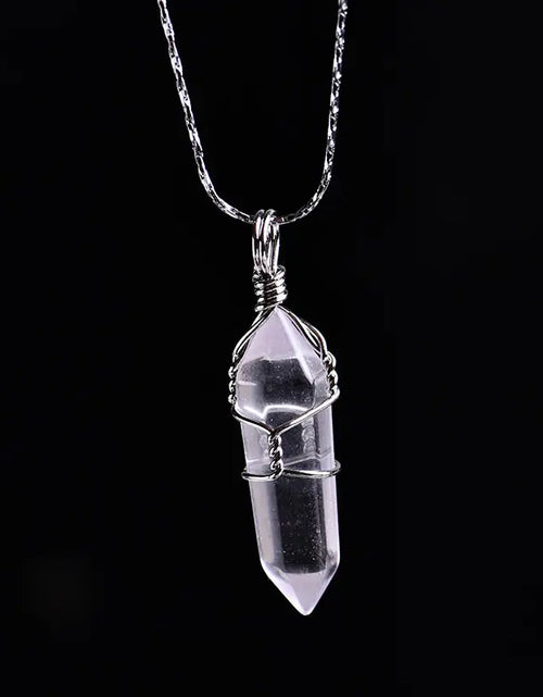 Load image into Gallery viewer, Natural Amethyst Crystal Point Pendant: DIY Jewelry Gift
