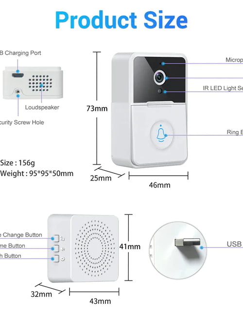 Load image into Gallery viewer, Wireless Security Smart WiFi Doorbell Intercom Video Camera Door Ring Bell Chime
