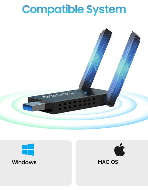 Load image into Gallery viewer, USB 3.0 Wireless WIFI Adapter 1300Mbps Long Range Dongle Dual Band 5Ghz Network
