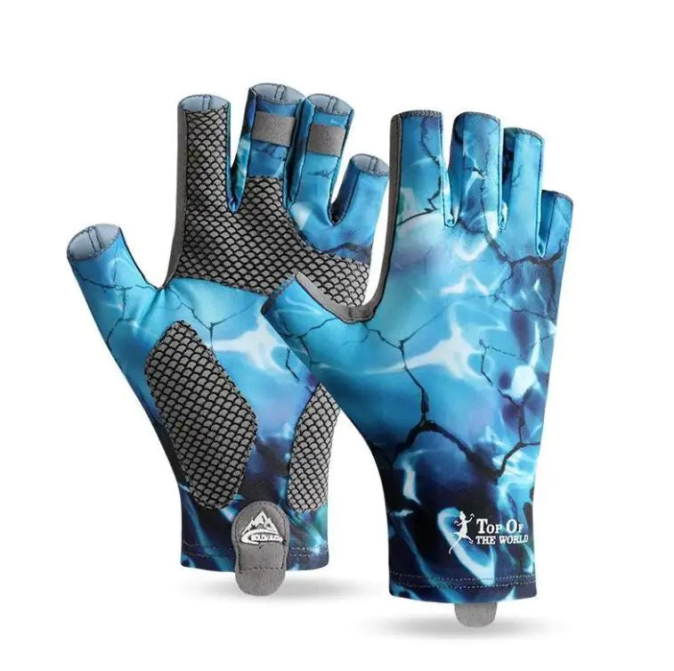 Ice Silk Sunscreen Palm Microfiber Non-slip Wear-resistant High Elastic Men's Gloves