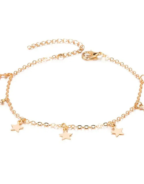 Load image into Gallery viewer, Gold Pentagram Anklet Jewelry
