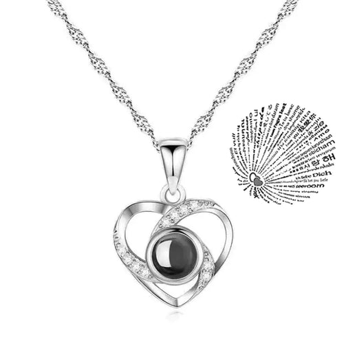 Load image into Gallery viewer, Projection Necklace 100 Languages I Love You Pendant Jewelry
