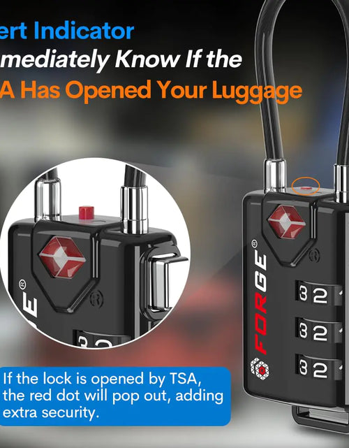 Load image into Gallery viewer, TSA Approved Cable Luggage Locks, Re-settable Combination with Alloy Body Black Single Pack
