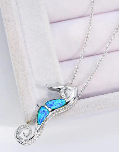 Load image into Gallery viewer, Opal Seahorse 925 Sterling Silver Necklace
