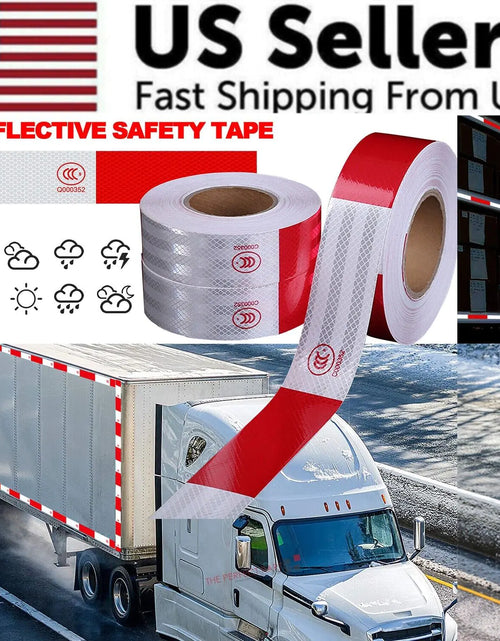 Load image into Gallery viewer, Reflective Trailer Safety Tape Conspicuity Tape Warning Sign Car Truck Red White
