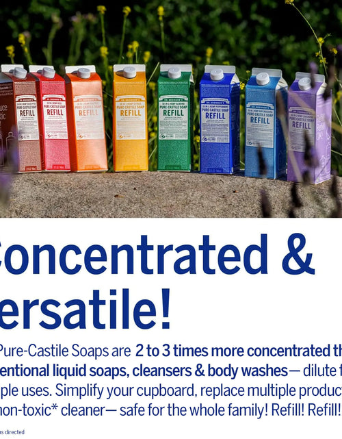 Load image into Gallery viewer, Dr. Bronner&#39;s - Pure-Castile Liquid Soap Bottle &amp; Refill Carton Made with 82% Less Plastic (Almond, 32 oz) - Face, Body, Hair, Laundry, Dishes &amp; More, Super-Concentrated, Organic, Vegan, Non-GMO Almond
