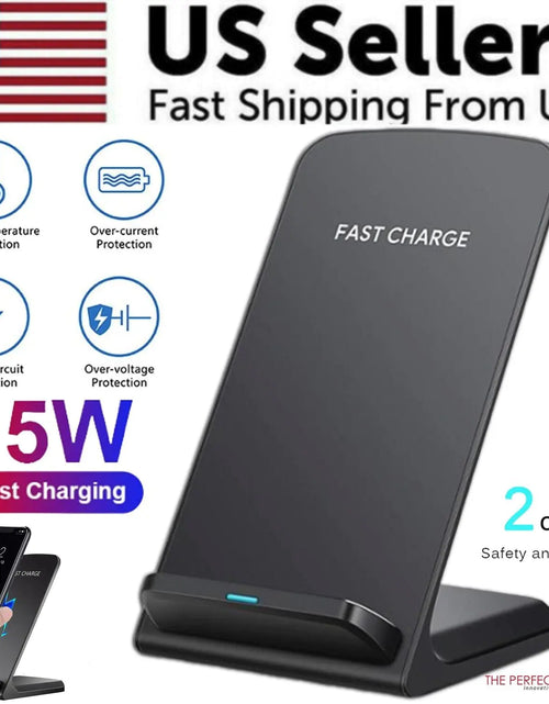 Load image into Gallery viewer, Qi Wireless Fast Charger Charging Pad Stand Dock For Samsung Galaxy iPhone Phone
