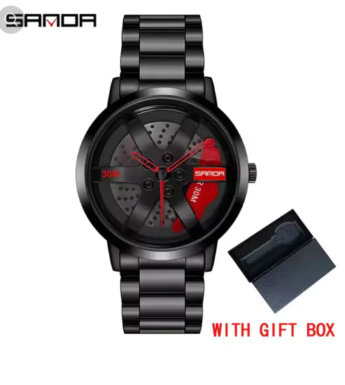 Load image into Gallery viewer, Men&#39;s 3D Car Wheel Sports Watch - Waterproof Quartz
