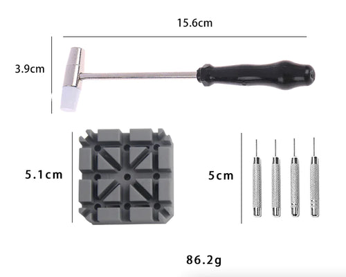 Load image into Gallery viewer, Watch Repair Band Link Remover Tool Kit - Hammer Punch Pins Watch Strap Holder
