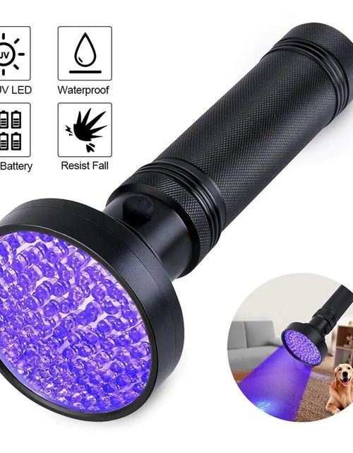 Load image into Gallery viewer, UV Ultraviolet Light 100 LED Flashlight BlackLight 395nM Inspection Lamp Torch
