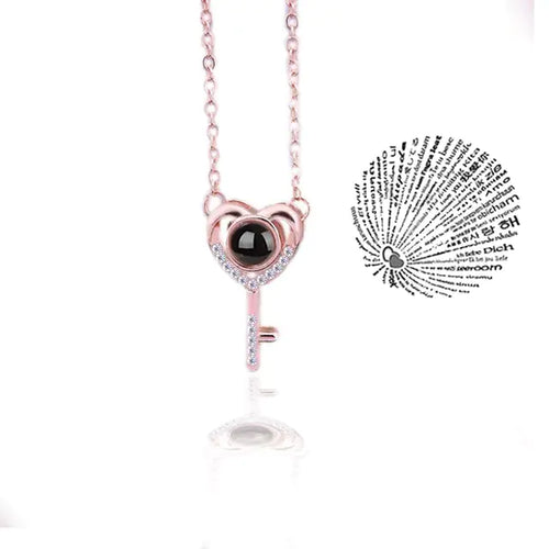 Load image into Gallery viewer, Projection Necklace 100 Languages I Love You Pendant Jewelry
