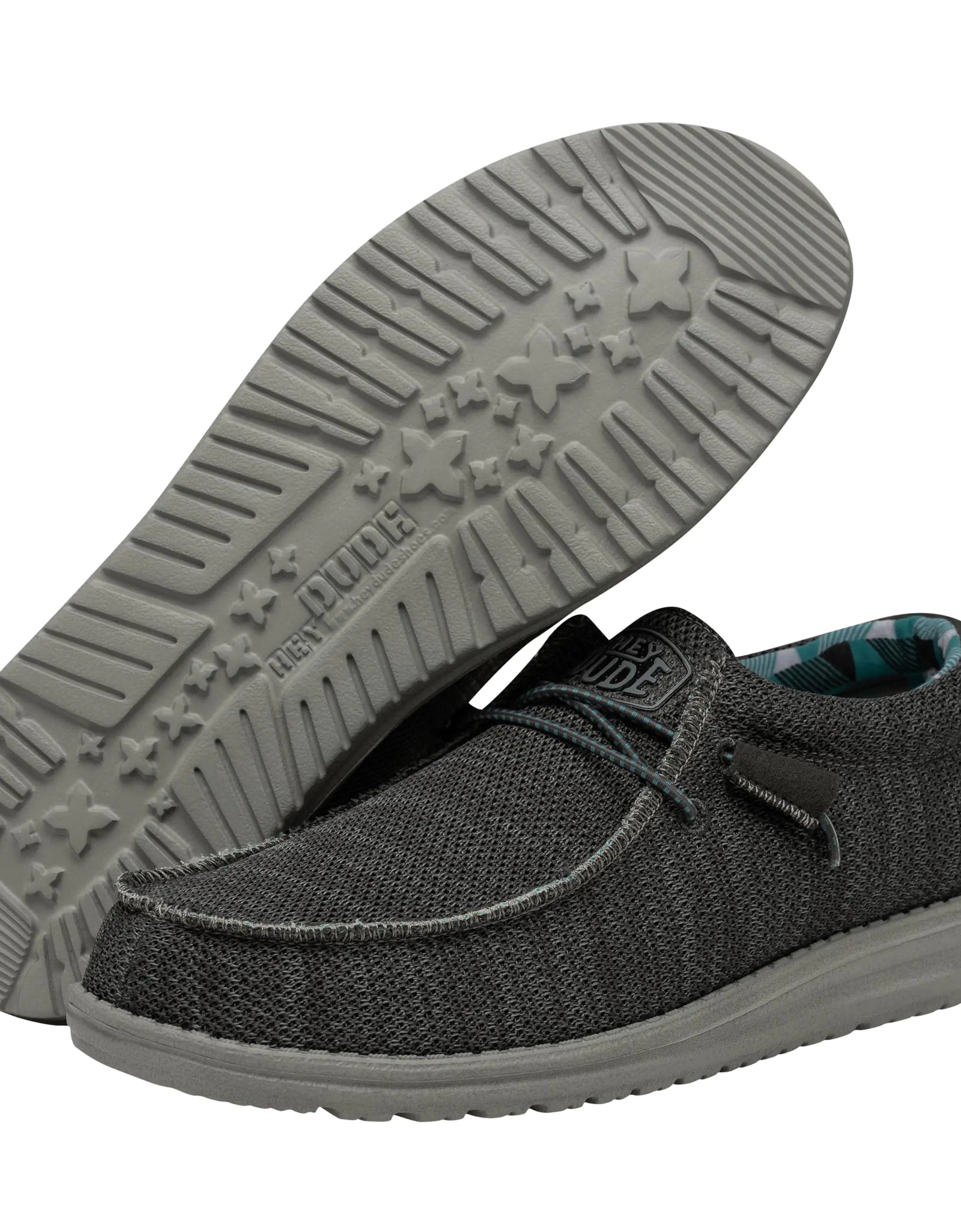 Hey Dude Men's Wally Sox | Men’s Shoes | Men's Lace Up Loafers | Comfortable & Light-Weight 8 Charcoal 2