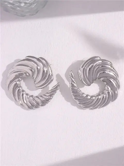 Load image into Gallery viewer, Metal Square Striped Wave Jewelry
