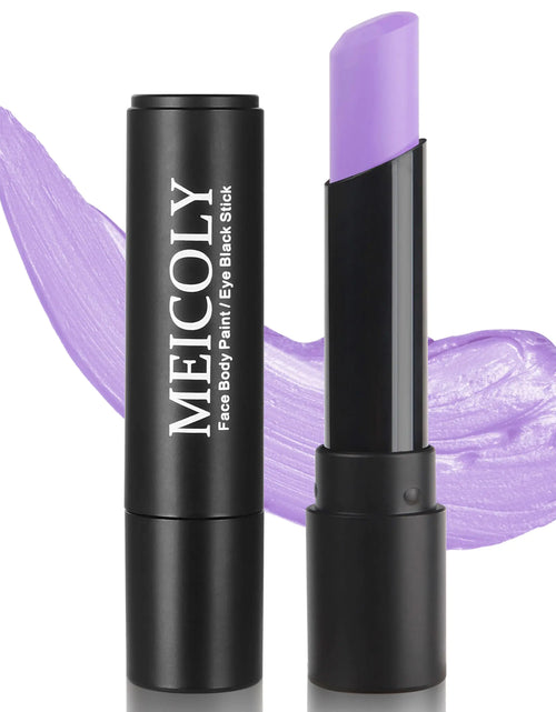 Load image into Gallery viewer, MEICOLY Light Purple Face Paint Stick,Cream Lavender Body Paint Stick,Sweatproof Pale Purple Eye Black for Sports Football/Baseball/Softball,Violet Lilac Face Paint for Halloween SFX Ursula Cosplay light purple eye black
